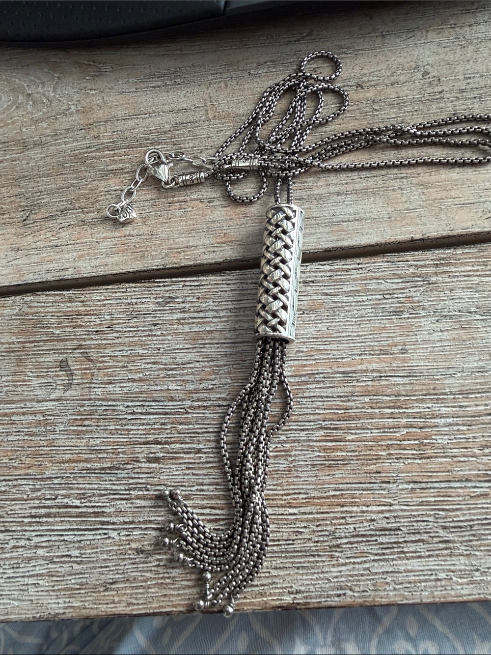 Brighton Silver Tassel Slide Necklace